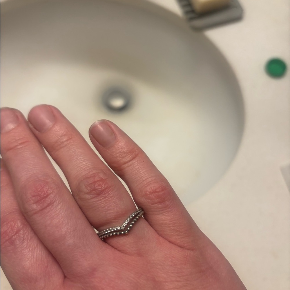 Pandora Silver Wishbone Rings